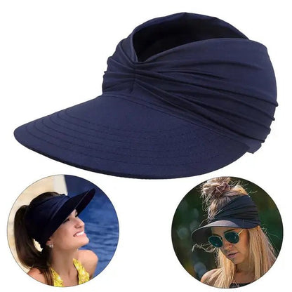 Visera de ala ancha para mujer con detalle trenzado