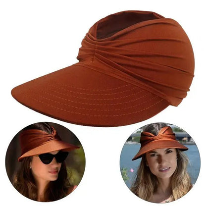 Visera de ala ancha para mujer con detalle trenzado