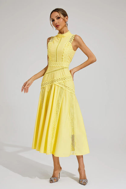 Petra | Vestido midi para mujer sin mangas con encaje y de boda