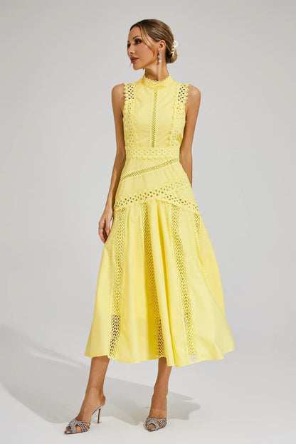 Petra | Vestido midi para mujer sin mangas con encaje y de boda