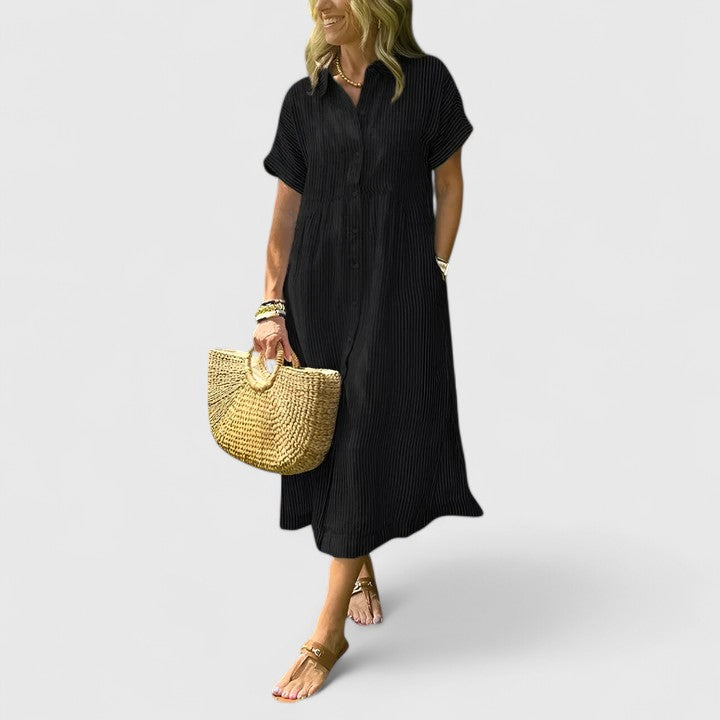 Vestido Camisero Mujer Rayas – Estilo Casual Cómodo y Elegante